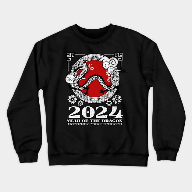 Year of the dragon 2024 Chinese new year Crewneck Sweatshirt by PlayfulPrints